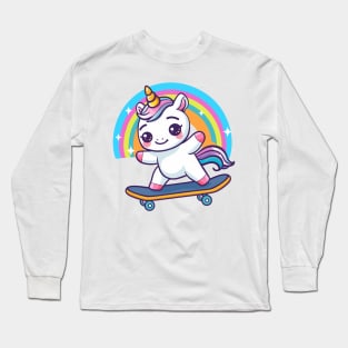 Unicorn Skateboarding Long Sleeve T-Shirt